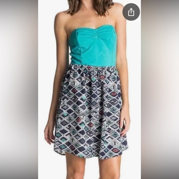 Roxy Sleep To Dream teal halter dress - Picture 1 of 5